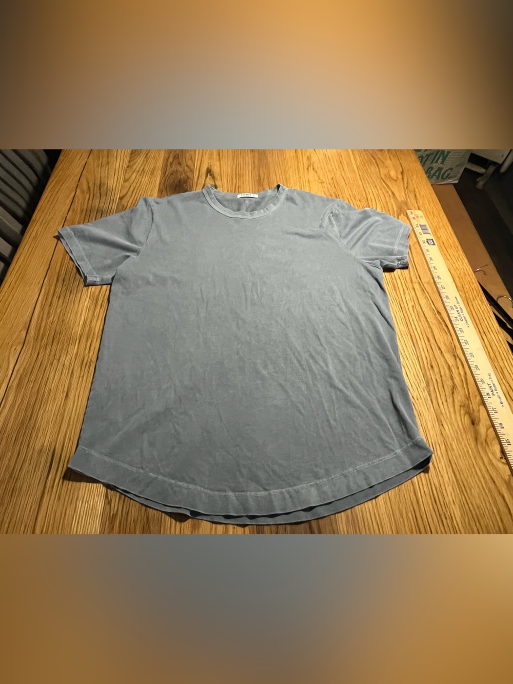 Buck Mason Pima Curved Hem Tee – Gray – Size Medium
